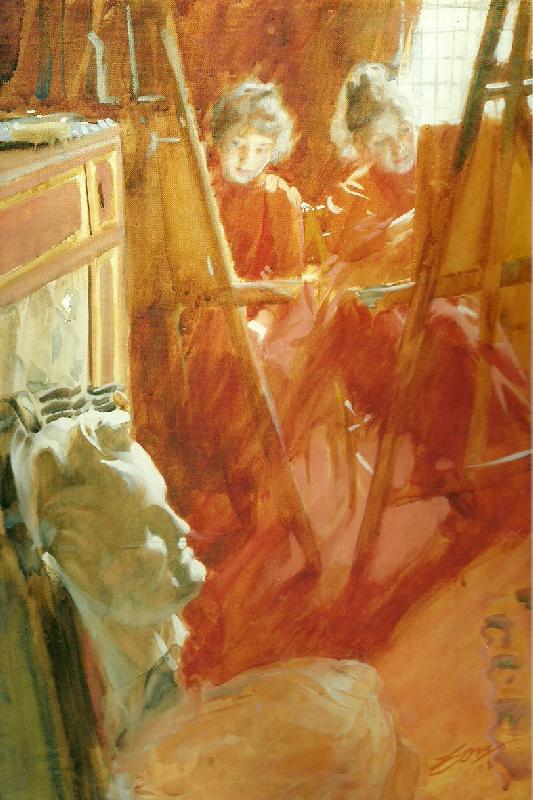 Anders Zorn les demoiselles schwartz oil painting image